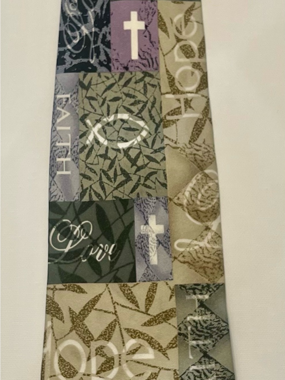 Faith-Themed Mens Tie multicolored